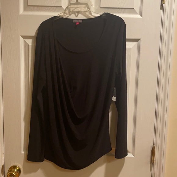 Vince Camuto Xl black long sleeve blouse NWT - Picture 1 of 5